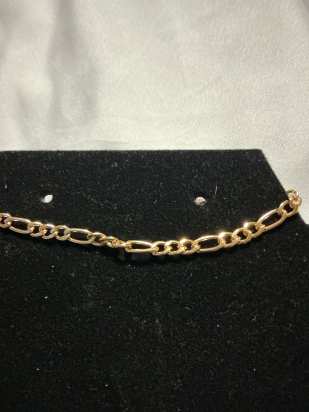 Gold Tone Figaro Chain Bracelet Classic Link Minimalist Trendy